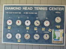 H.I.S. ホノルル支店 ☆ LeaLeaブログ　　　　　　　　　　　　　　　　　　　　　　　ハワイのコネタ♪-Diamond Head Tennis Court - Reservation Board
